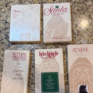 Longaberger Pottery Christmas Chocolate/ Cookie Molds Set (5)